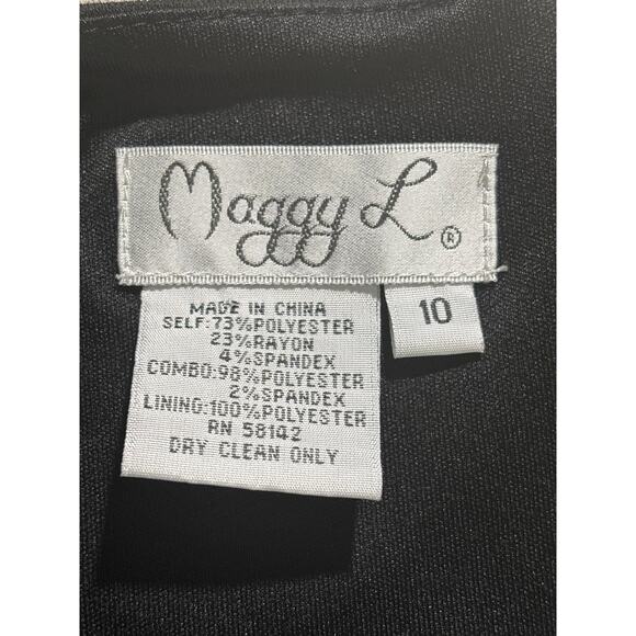 Maggy L Women's Dress Size 10 Black Sleeveless Empire Embellished Collar Midi - Picture 3 of 9